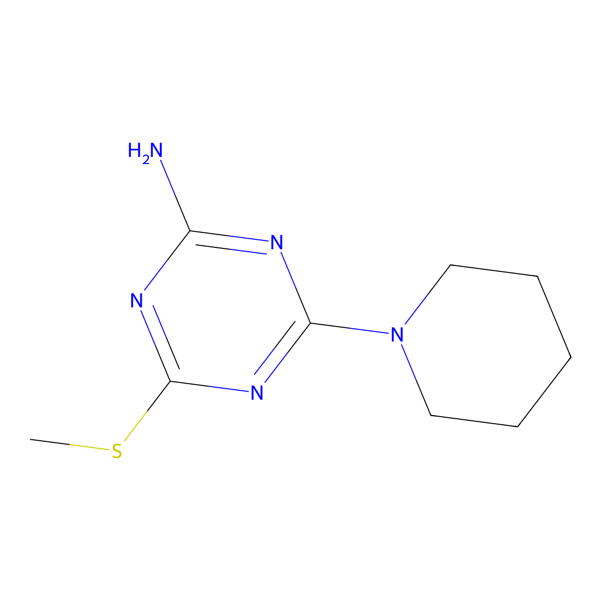4-(Methylthio)-6-piperidino-1,3,5-triazin-2-amine molecular structure, CAS 101071-66-3