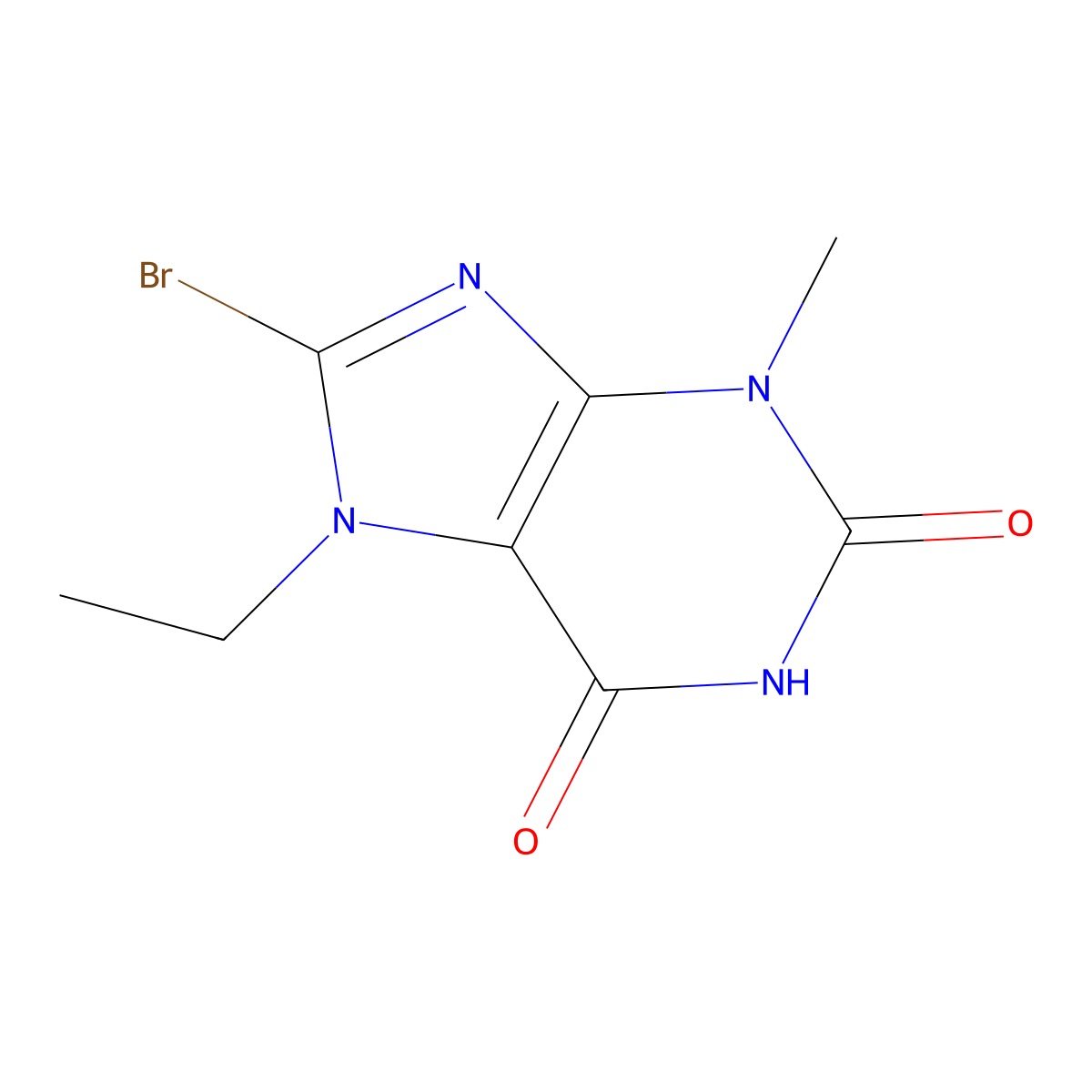 8-Bromo-7-ethyl-3-methylpurine-2,6-dione molecular structure, CAS 101071-96-9