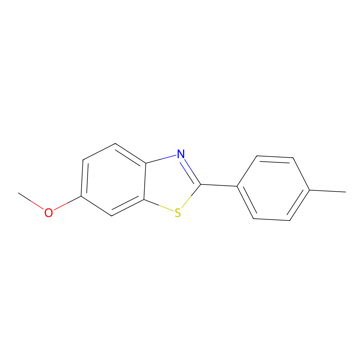 6-Methoxy-2-(4-methylphenyl)-1,3-benzothiazole molecular structure, CAS 101078-51-7