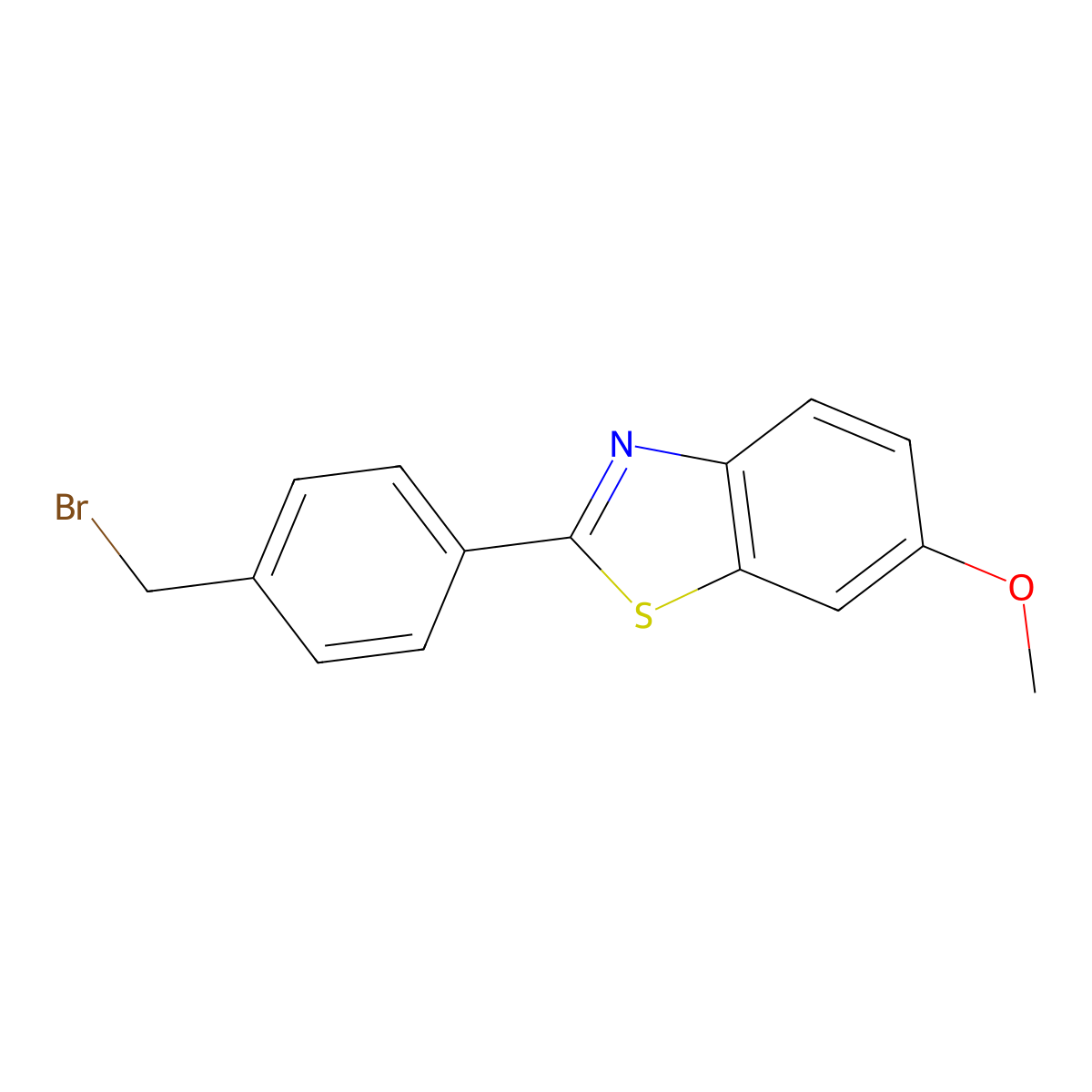 2-(4-(Bromomethyl)phenyl)-6-methoxybenzo[d]thiazole molecular structure, CAS 101078-75-5