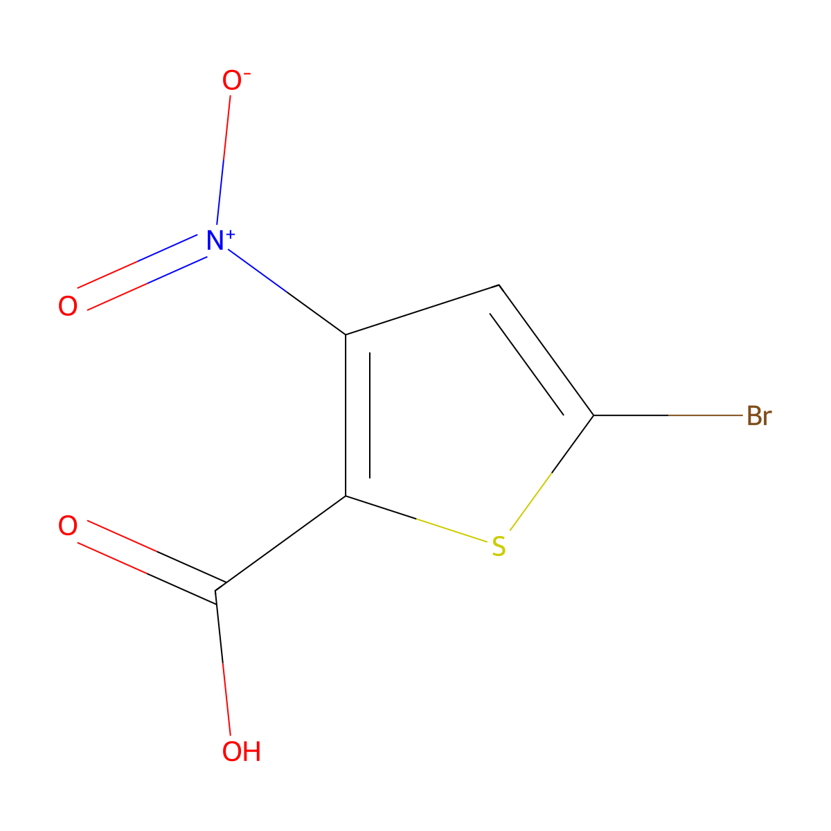 5-Bromo-3-nitrothiophene-2-carboxylic acid molecular structure, CAS 101079-64-5