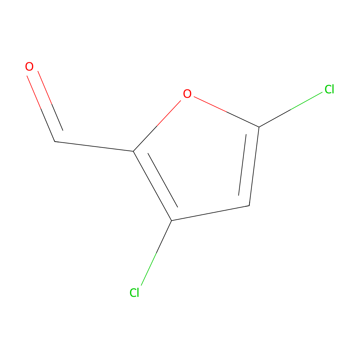 3,5-Dichlorofuran-2-carbaldehyde molecular structure, CAS 101079-68-9