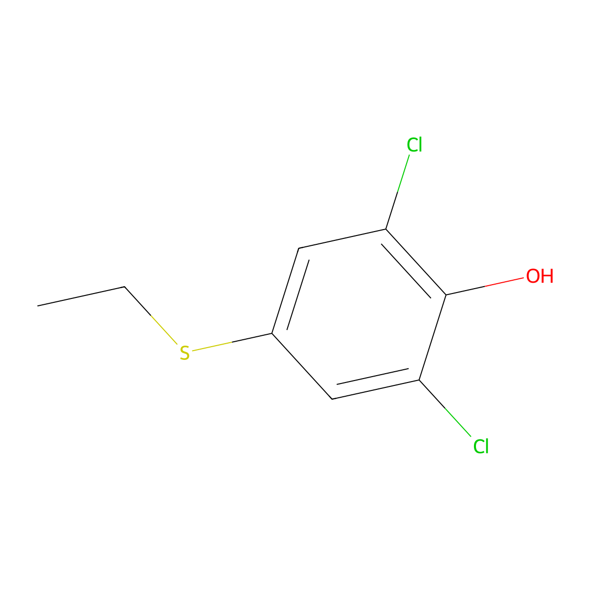 2,6-Dichloro-4-(ethylthio)phenol molecular structure, CAS 101079-87-2