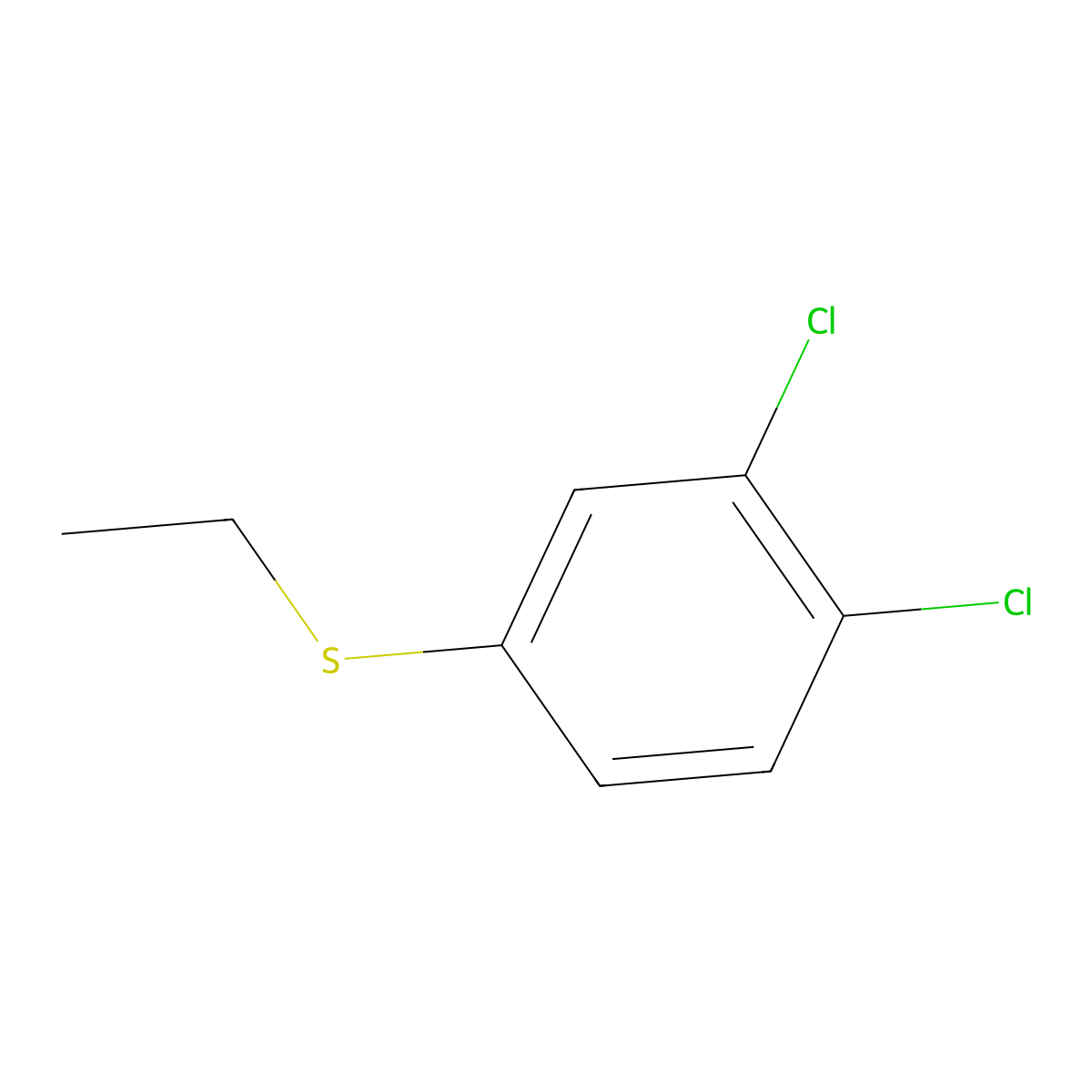 1,2-Dichloro-4-(ethylsulfanyl)benzene molecular structure, CAS 101079-91-8