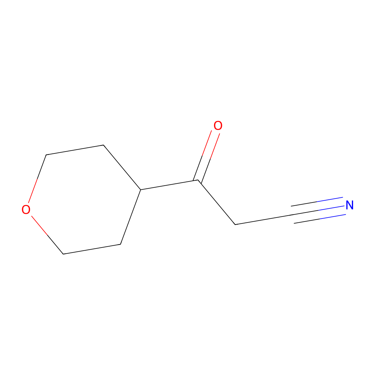 3-(Oxan-4-yl)-3-oxopropanenitrile molecular structure, CAS 1010798-64-7