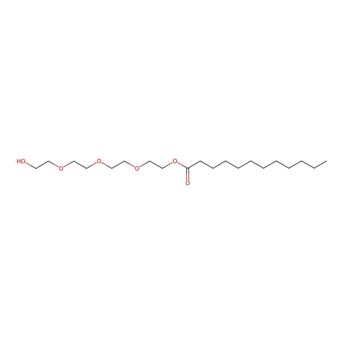 Dodecanoic acid, 2-[2-[2-(2-hydroxyethoxy)ethoxy]ethoxy]ethyl ester molecular structure, CAS 10108-24-4