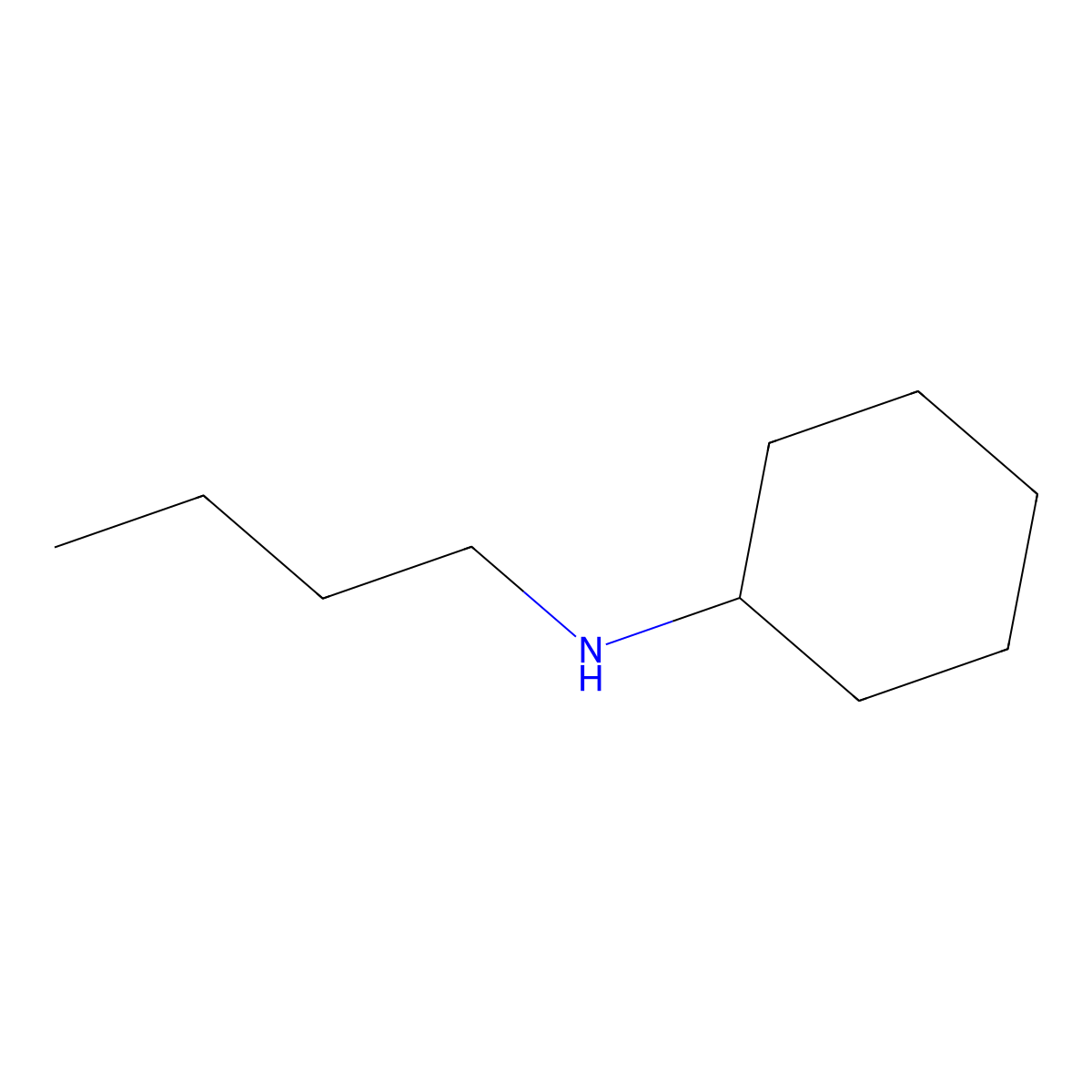 N-Butyl cyclohexylamine molecular structure, CAS 10108-56-2