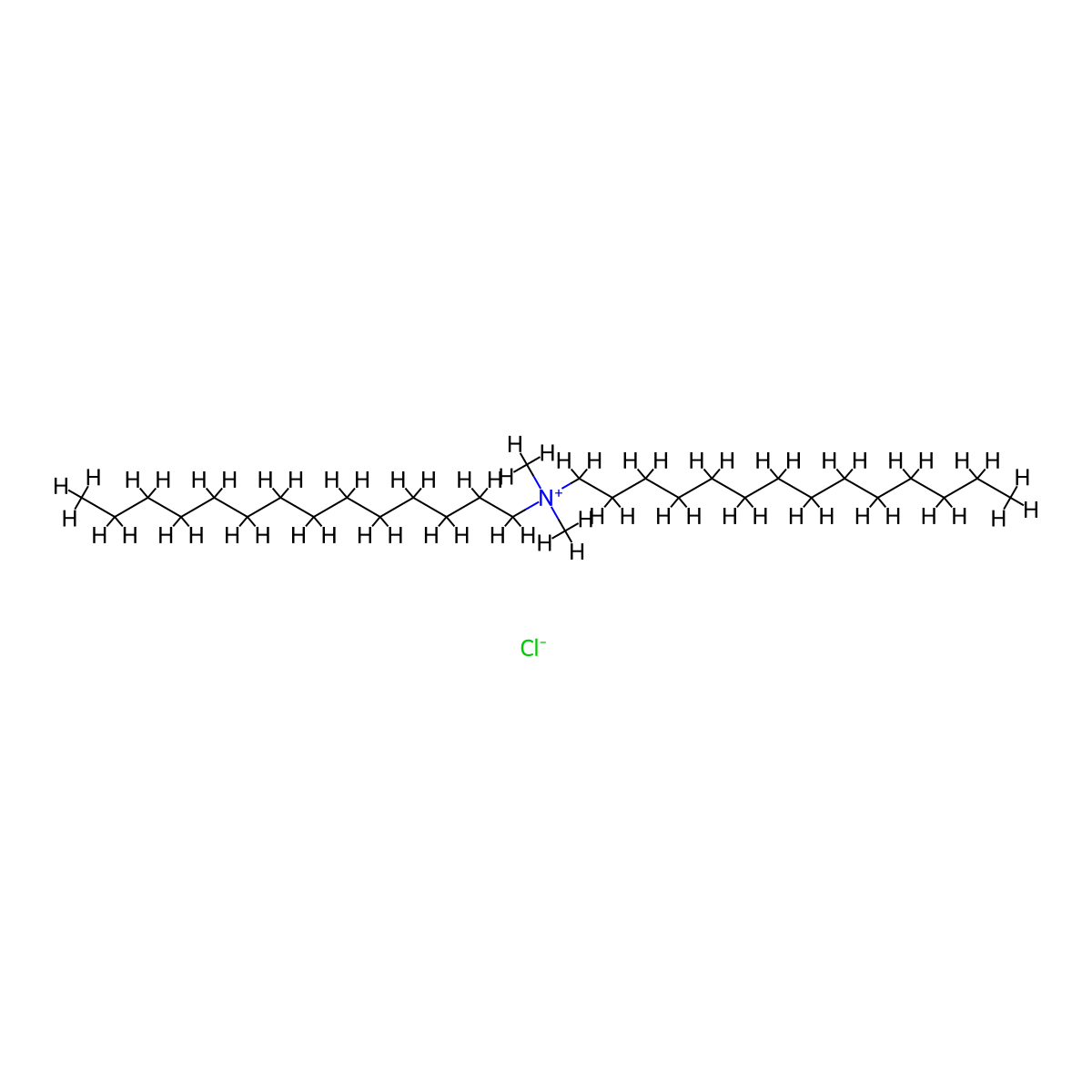 Dimethylditetradecylammonium chloride molecular structure, CAS 10108-91-5