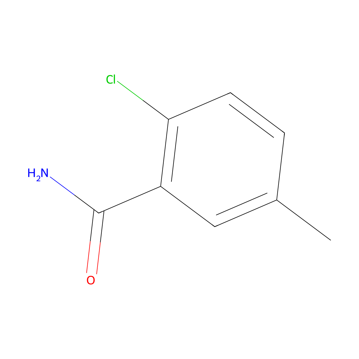 2-Chloro-5-methylbenzamide molecular structure, CAS 101080-00-6