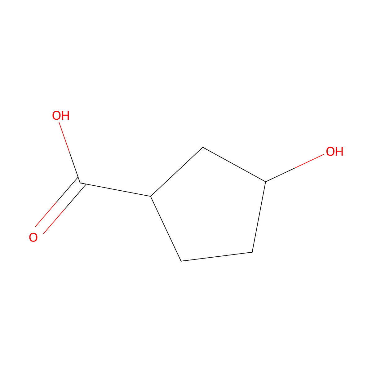 3-Hydroxycyclopentanecarboxylic acid molecular structure, CAS 101080-22-2