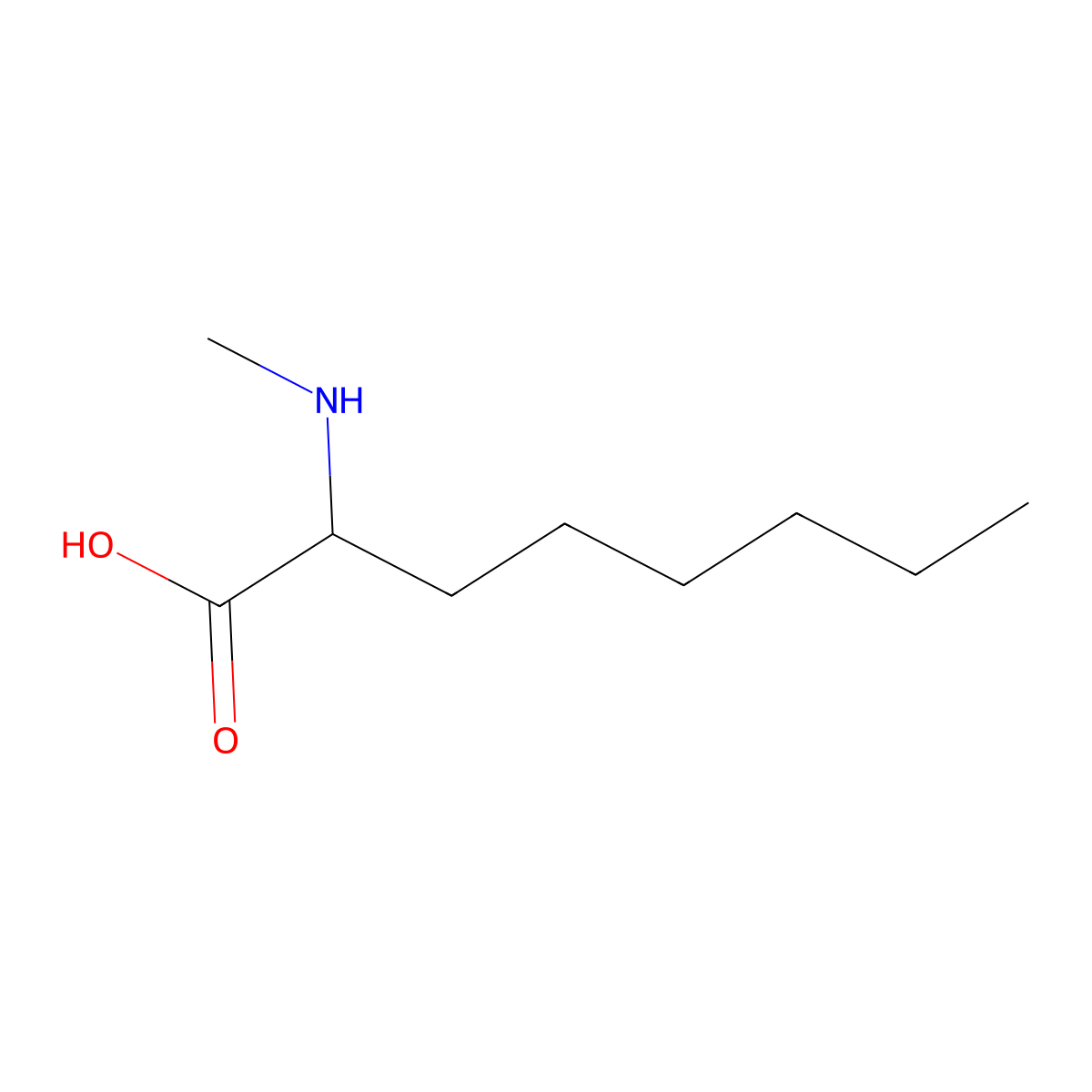 2-(Methylamino)octanoic acid molecular structure, CAS 101080-67-5