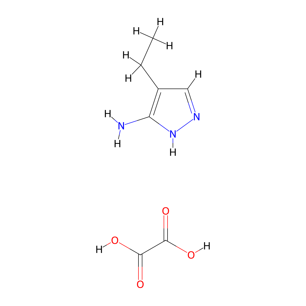 4-Ethyl-1H-pyrazol-3-amine oxalate molecular structure, CAS 1010800-27-7