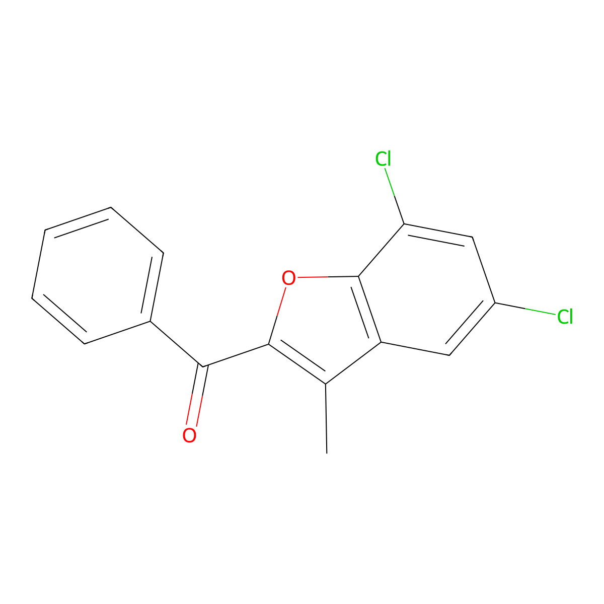 (5,7-Dichloro-3-methyl-1-benzofuran-2-yl)(phenyl)methanone molecular structure, CAS 101081-68-9