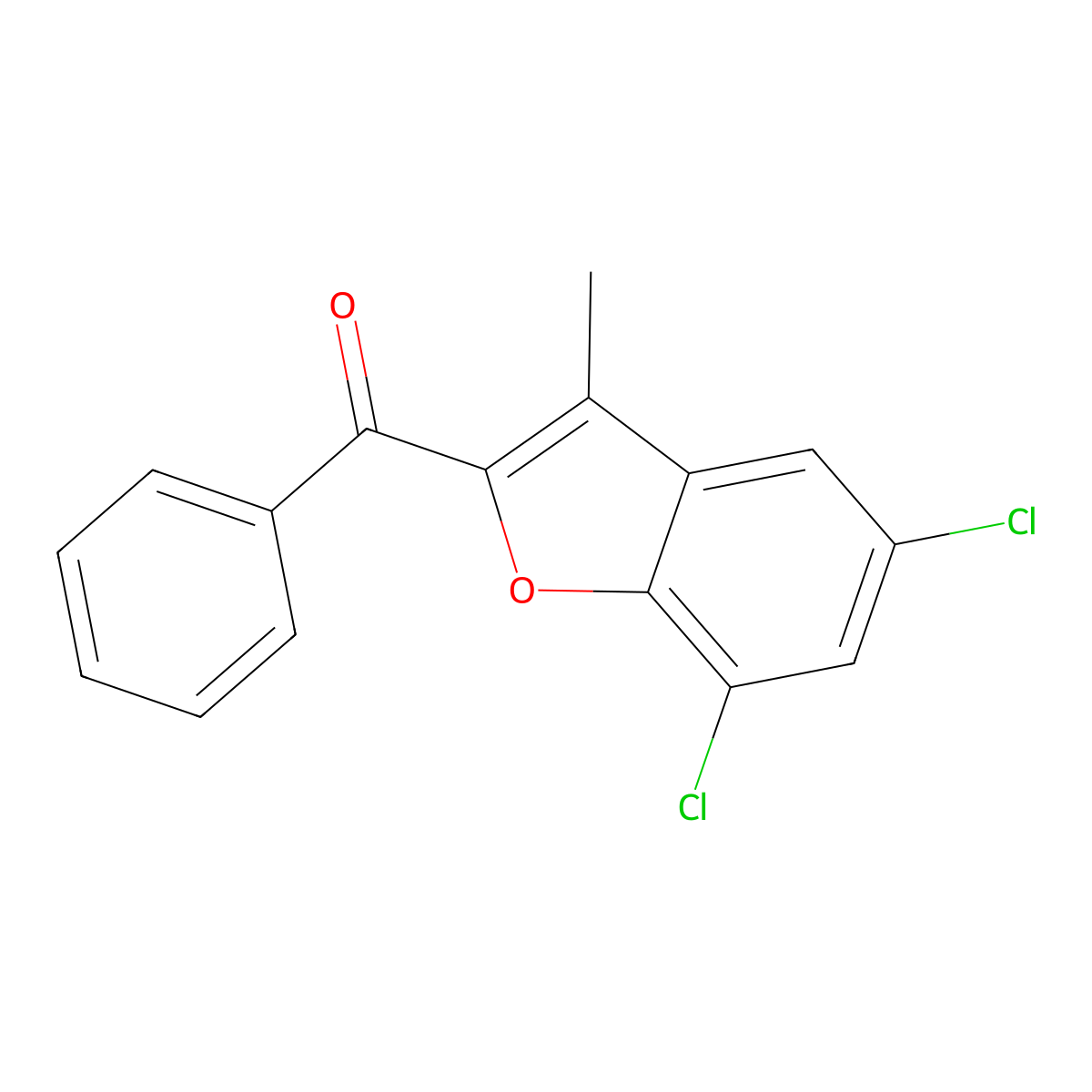 (5,7-Dichloro-3-methyl-1-benzofuran-2-yl)(phenyl)methanone molecular structure, CAS 101081-68-9
