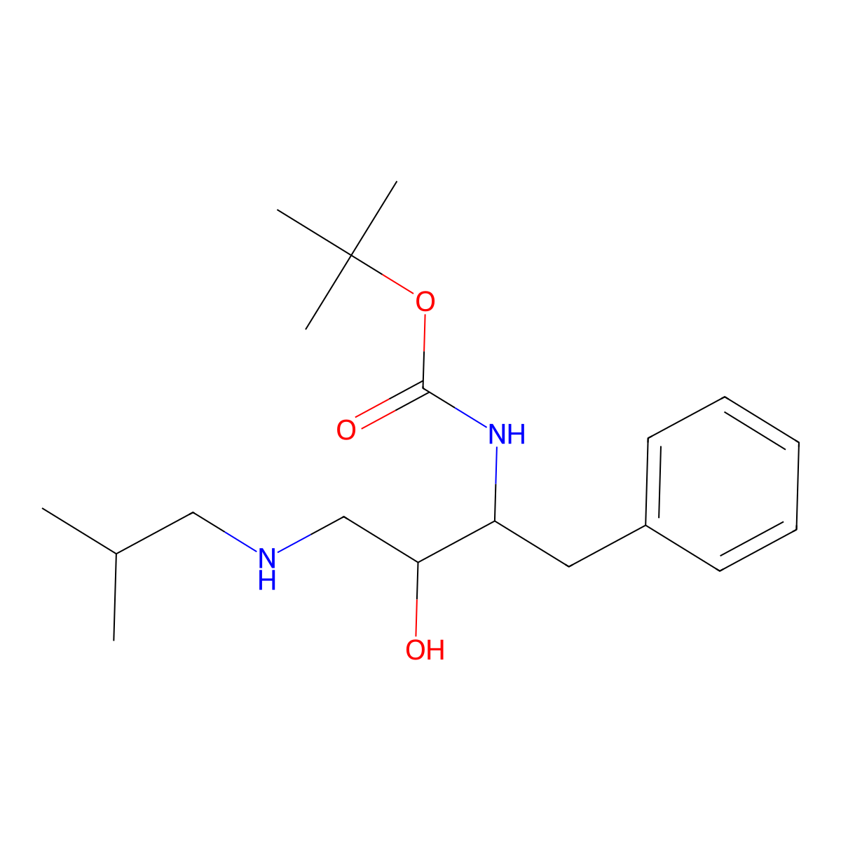 (1-Benzyl-2-hydroxy-3-isobutylaminopropyl)carbamic acid tert-butyl ester molecular structure, CAS 1010810-84-0