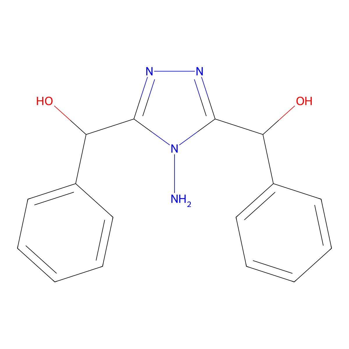 {4-Amino-5-[hydroxy(phenyl)methyl]-4H-1,2,4-triazol-3-yl}(phenyl)methanol molecular structure, CAS 1010813-58-7