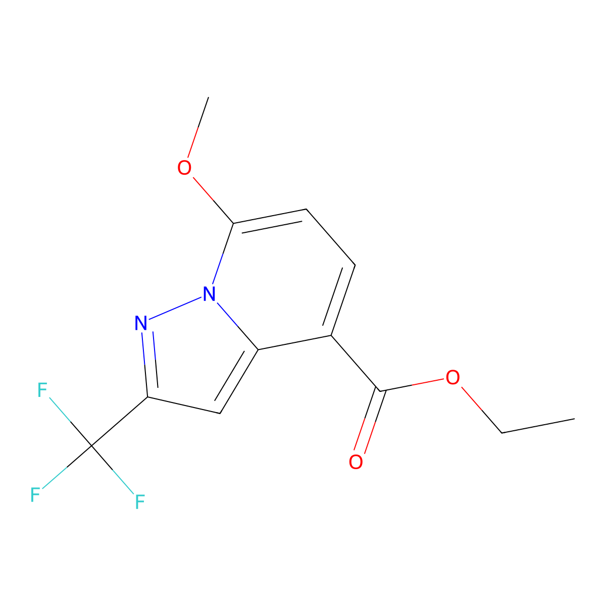 Ethyl 7-methoxy-2-(trifluoromethyl)pyrazolo[1,5-A]pyridine-4-carboxylate molecular structure, CAS 1010819-95-0