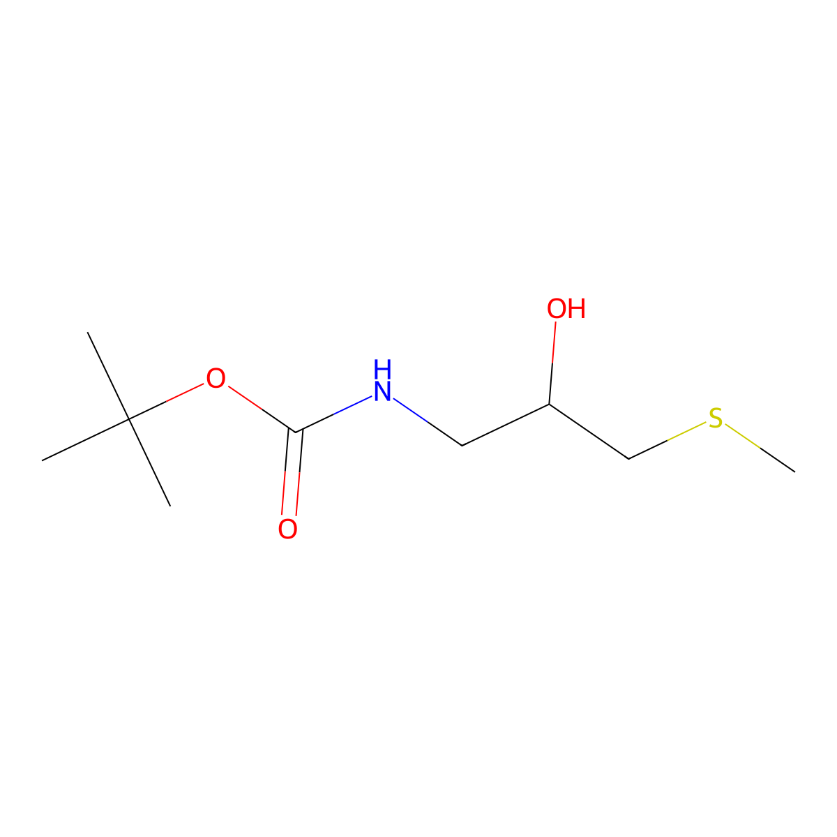 tert-butyl N-[(2S)-2-hydroxy-3-(methylsulfanyl)propyl]carbamate molecular structure, CAS 1010823-86-5