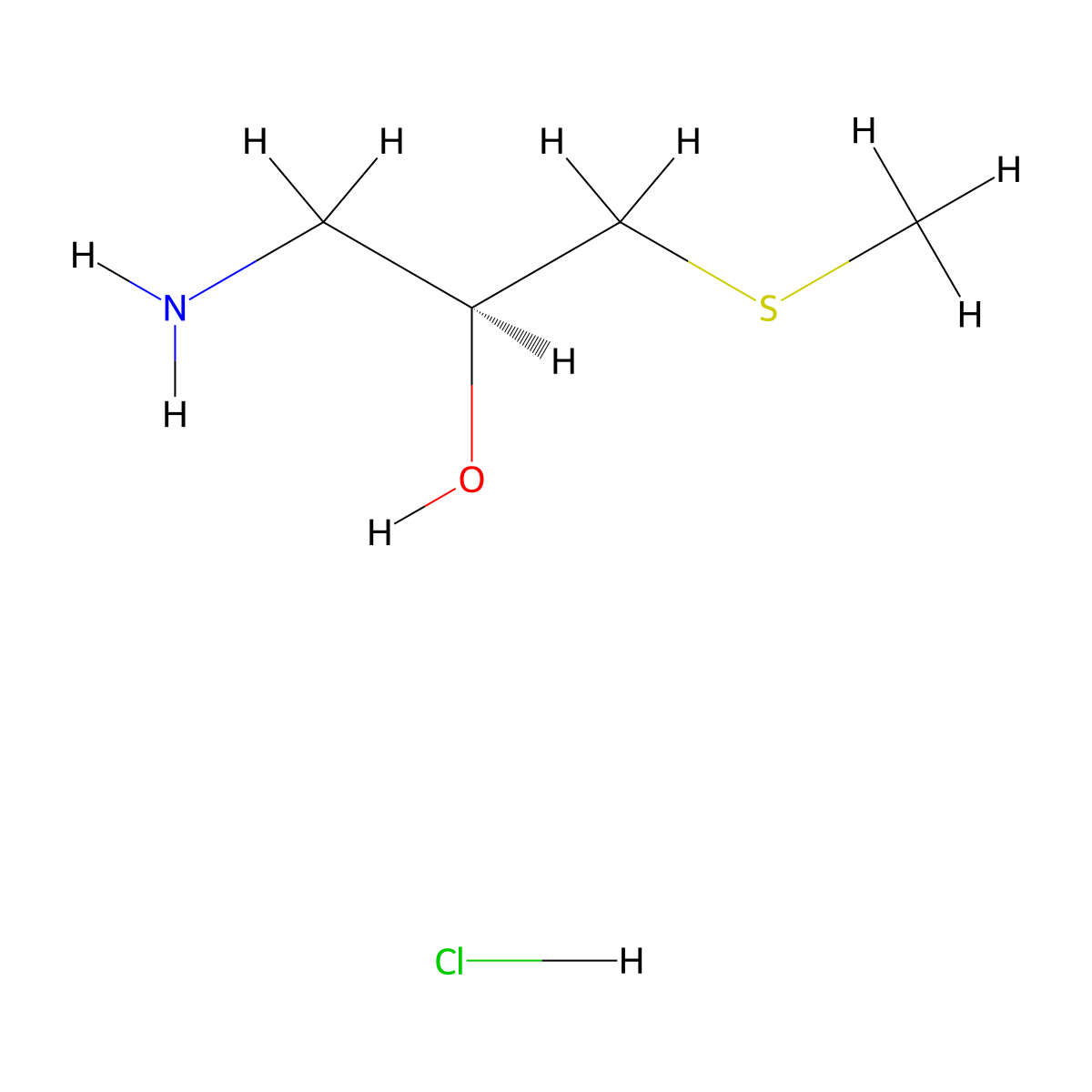 (2S)-1-amino-3-(methylsulfanyl)propan-2-ol hydrochloride molecular structure, CAS 1010824-29-9