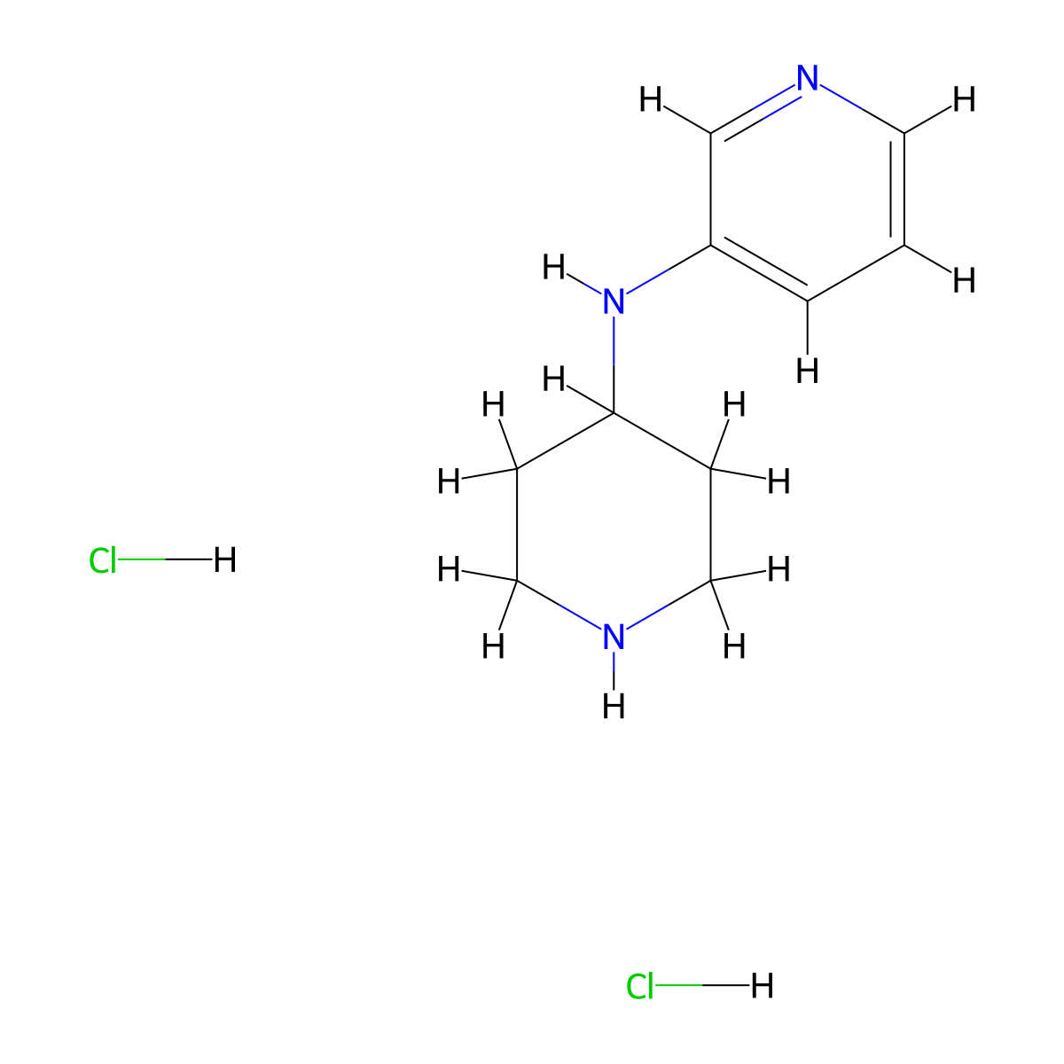 N-(piperidin-4-yl)pyridin-3-amine dihydrochloride molecular structure, CAS 1010827-02-7