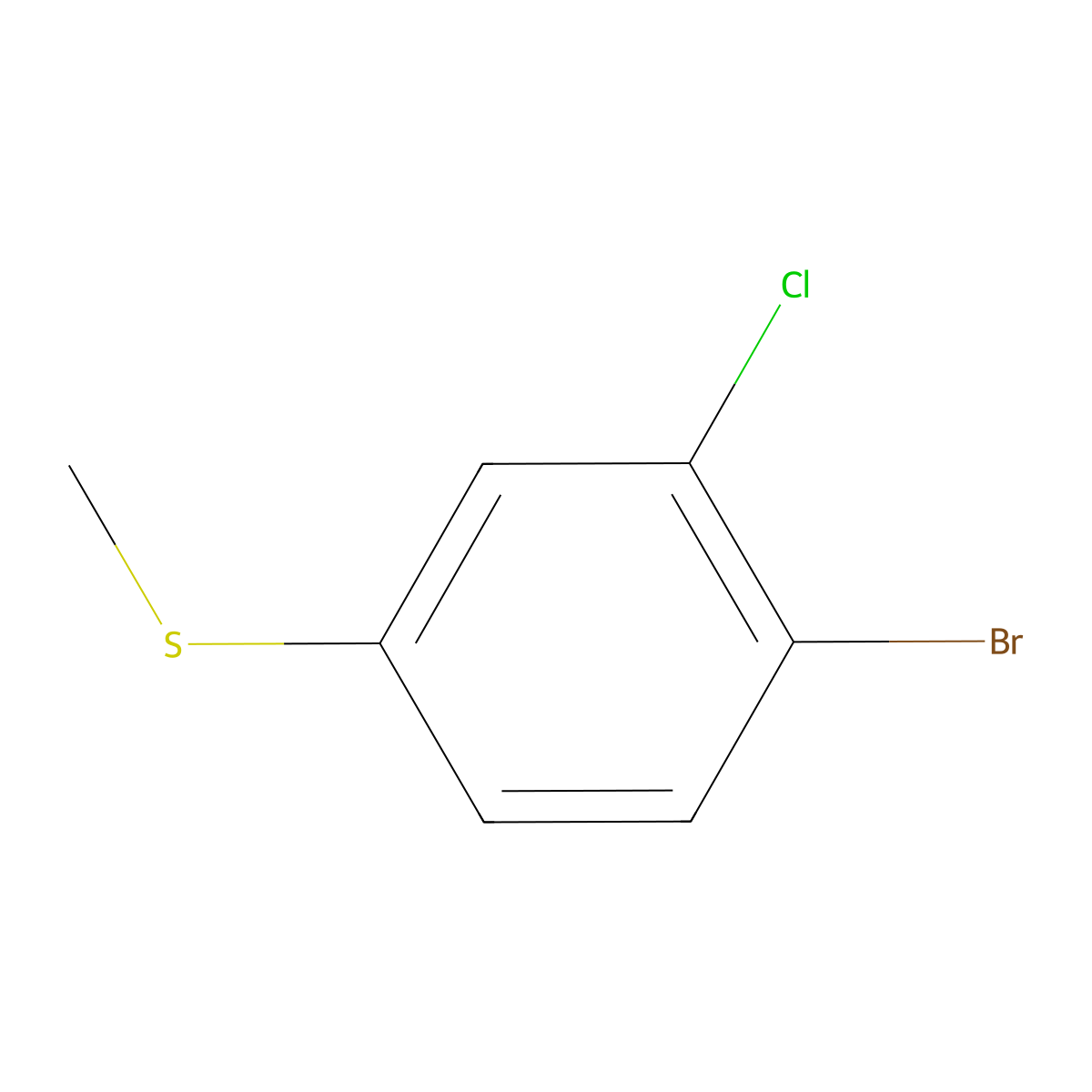 1-Bromo-2-chloro-4-methylsulfanyl-benzene molecular structure, CAS 101083-98-1