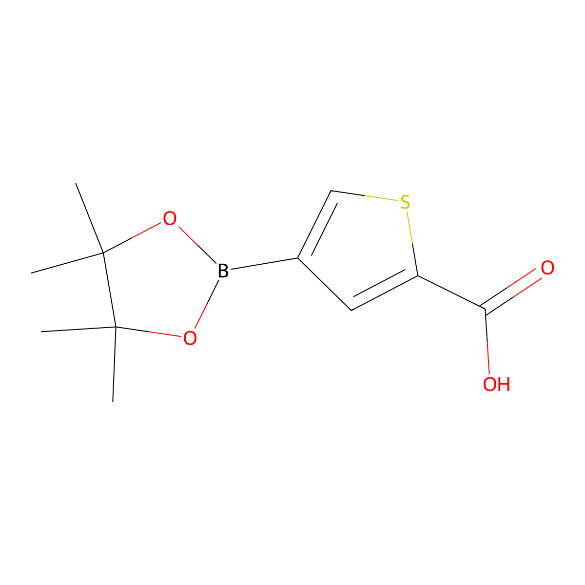 4-(4,4,5,5-Tetramethyl-1,3,2-dioxaborolan-2-yl)thiophene-2-carboxylic acid molecular structure, CAS 1010836-19-7