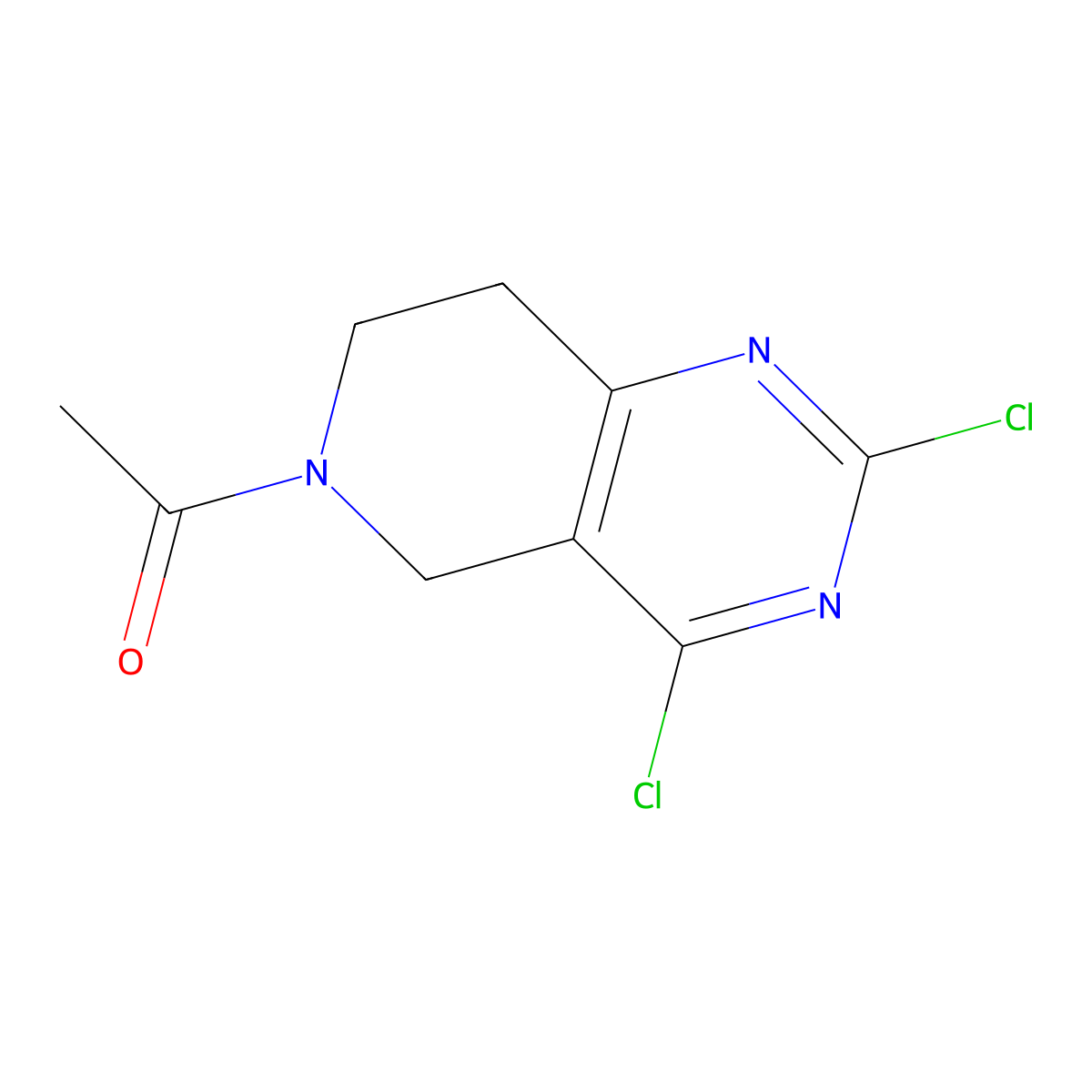 1-{2,4-dichloro-5H,6H,7H,8H-pyrido[4,3-d]pyrimidin-6-yl}ethan-1-one molecular structure, CAS 1010836-32-4