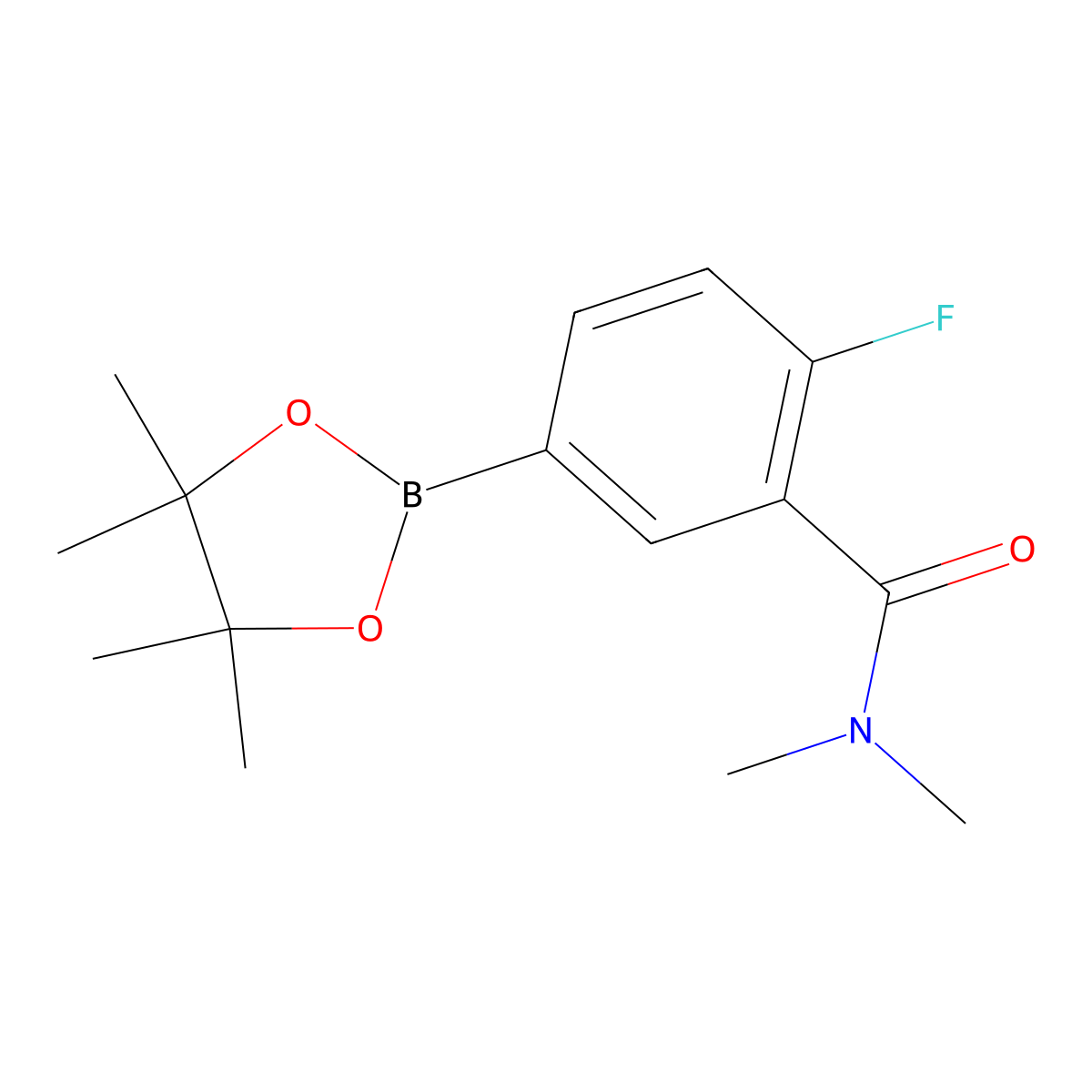 2-Fluoro-N,N-dimethyl-5-(tetramethyl-1,3,2-dioxaborolan-2-yl)benzamide molecular structure, CAS 1010836-35-7