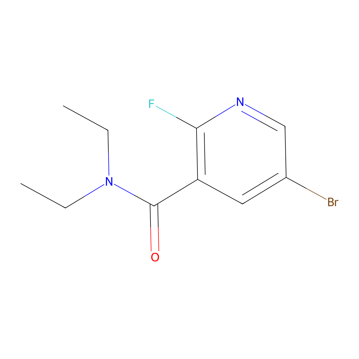 5-Bromo-N,N-diethyl-2-fluoronicotinamide molecular structure, CAS 1010836-38-0