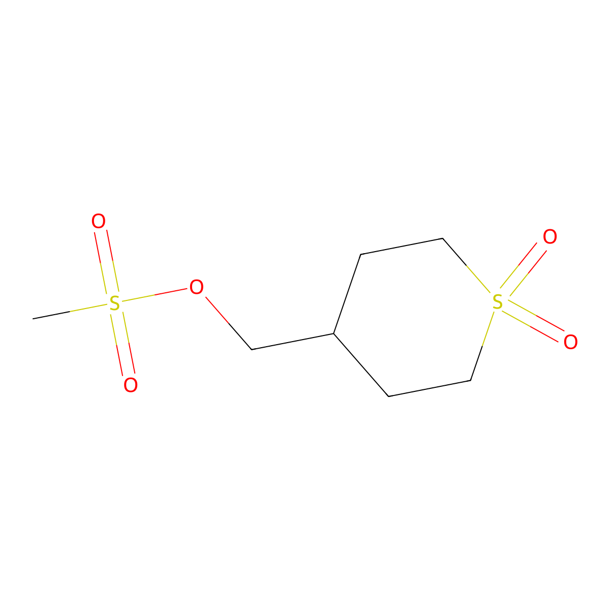 (1,1-dioxidotetrahydro-2H-thiopyran-4-yl)methyl methanesulfonate molecular structure, CAS 1010836-46-0