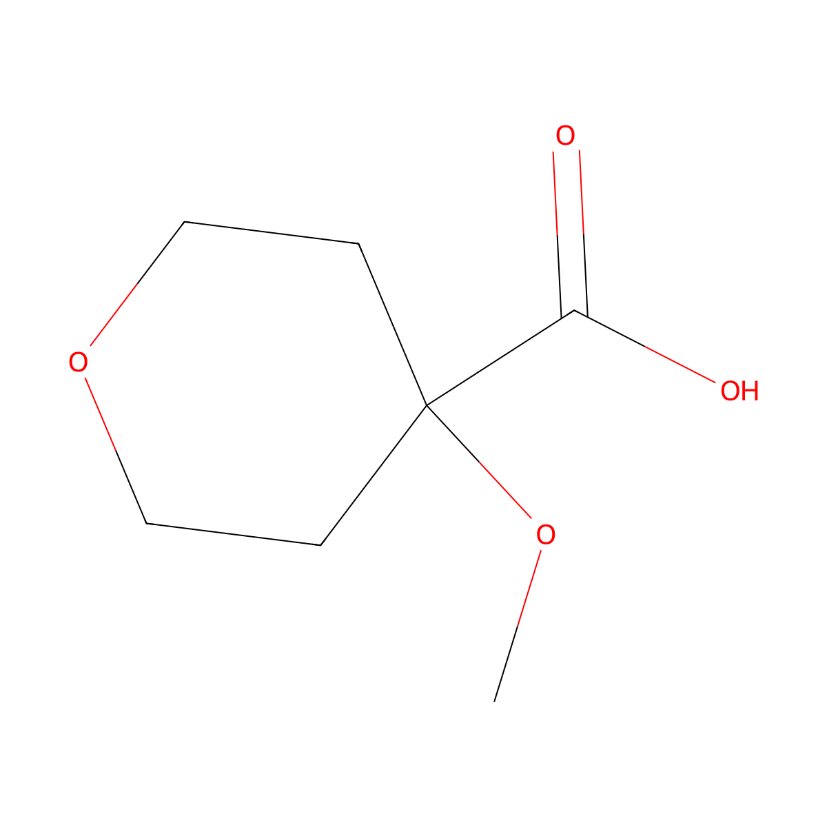 4-Methoxyoxane-4-carboxylic acid molecular structure, CAS 1010836-49-3