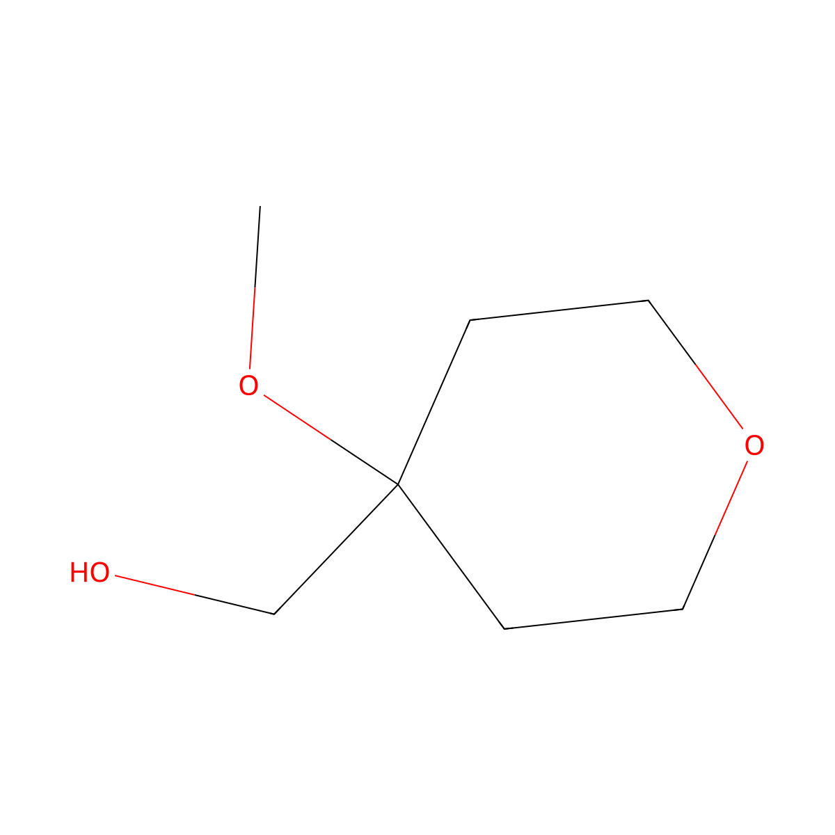 (4-Methoxyoxan-4-yl)methanol molecular structure, CAS 1010836-50-6