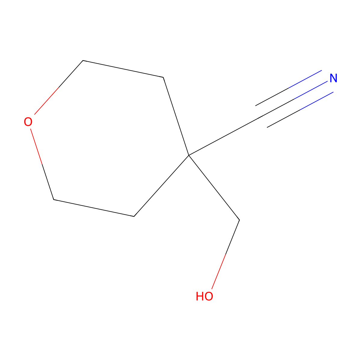 4-(Hydroxymethyl)oxane-4-carbonitrile molecular structure, CAS 1010836-56-2