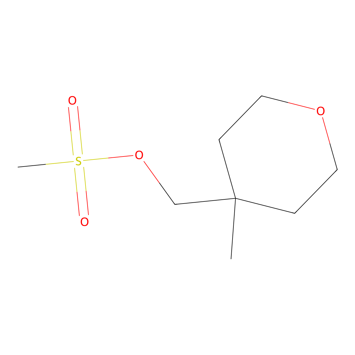 (4-Methyloxan-4-yl)methyl methanesulfonate molecular structure, CAS 1010836-62-0
