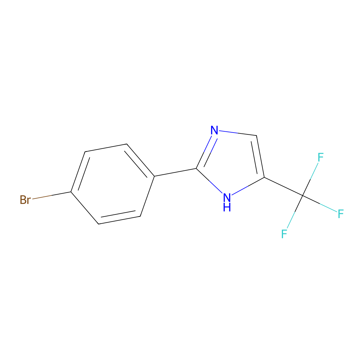 2-(4-bromophenyl)-5-(trifluoromethyl)-1H-imidazole molecular structure, CAS 1010837-60-1