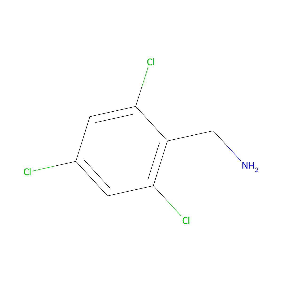 (2,4,6-Trichlorophenyl)methanamine molecular structure, CAS 101084-06-4