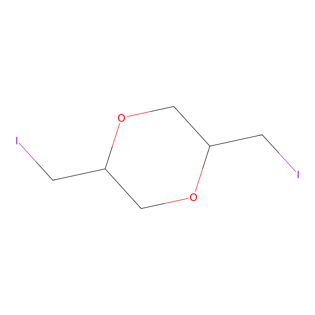 2,5-Bis(iodomethyl)-1,4-dioxane molecular structure, CAS 101084-46-2