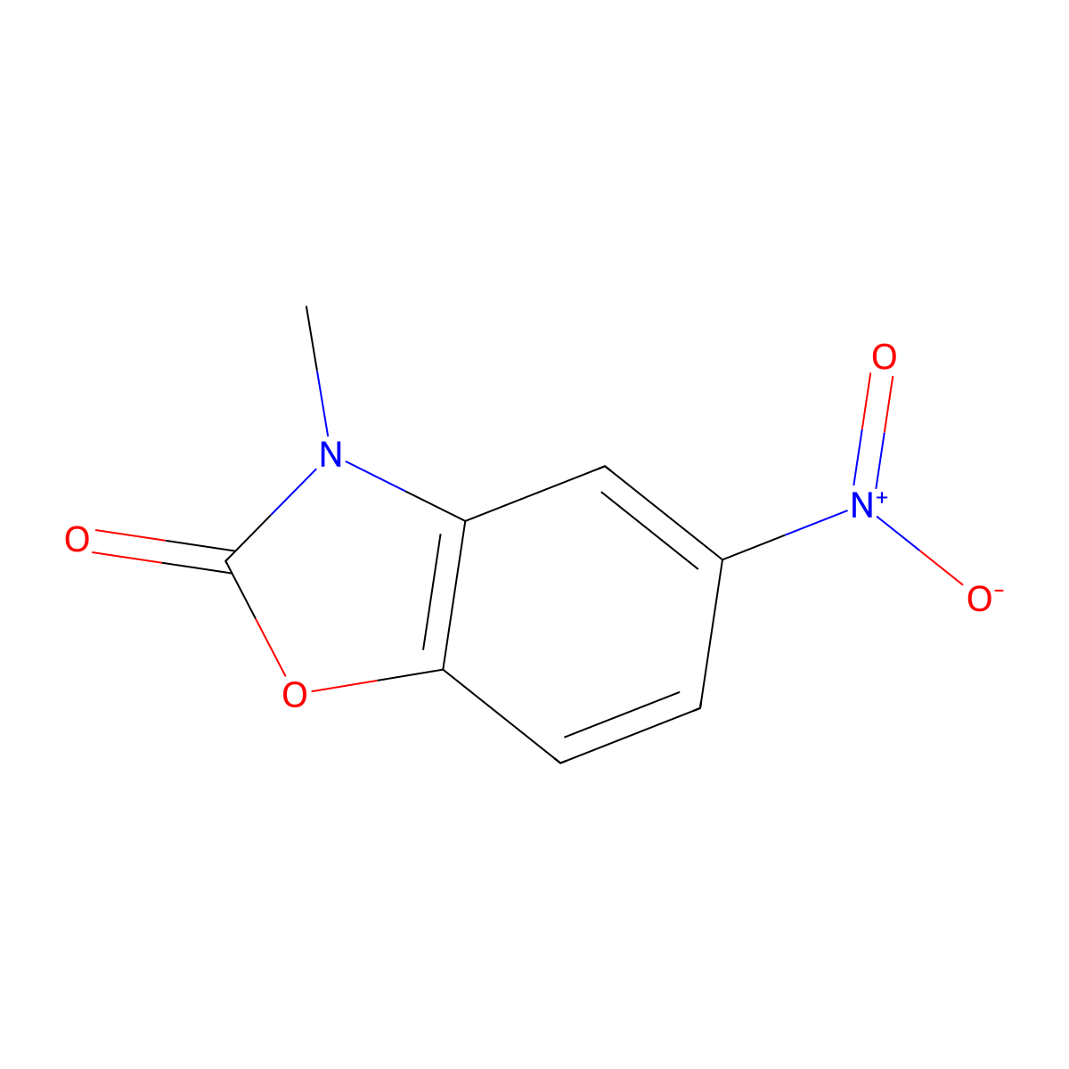 2(3H)-benzoxazolone, 3-methyl-5-nitro- molecular structure, CAS 101084-60-0