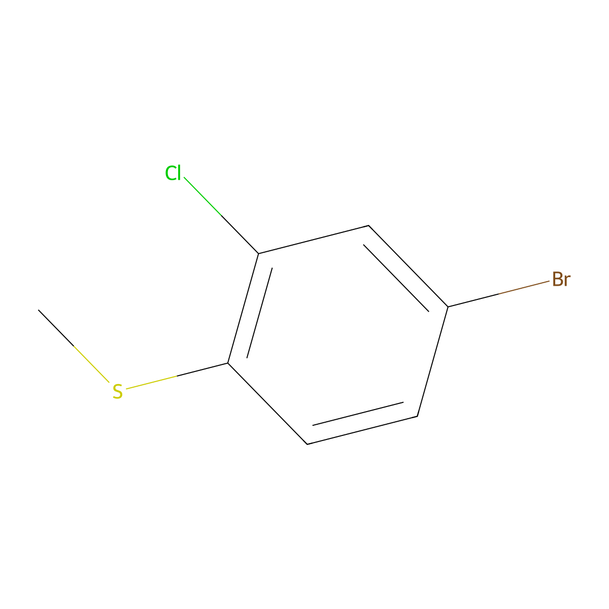 1-Bromo-3-chloro-4-(methylthio)benzene molecular structure, CAS 101084-82-6