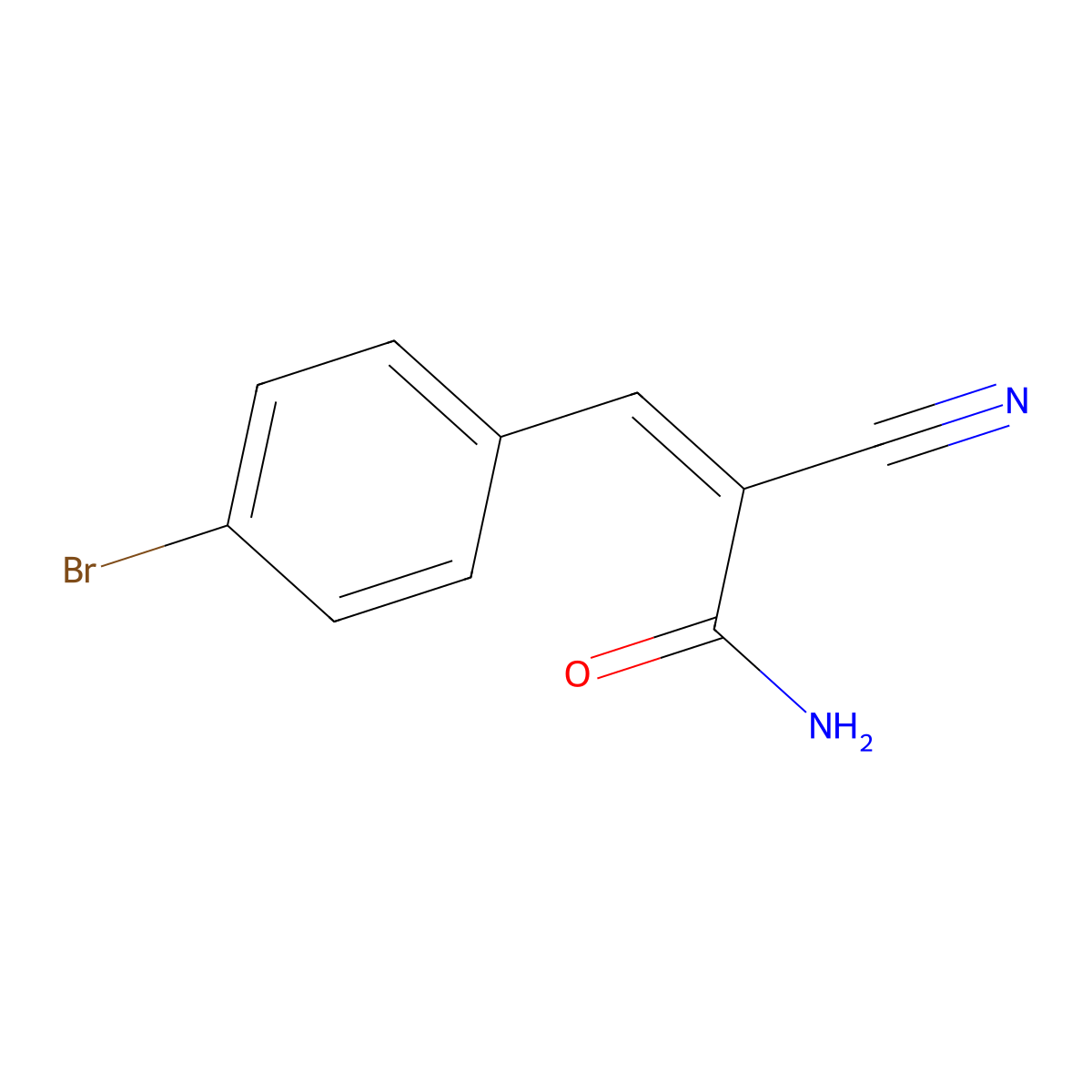 (E)-3-(4-Bromophenyl)-2-cyanoacrylamide molecular structure, CAS 101085-21-6