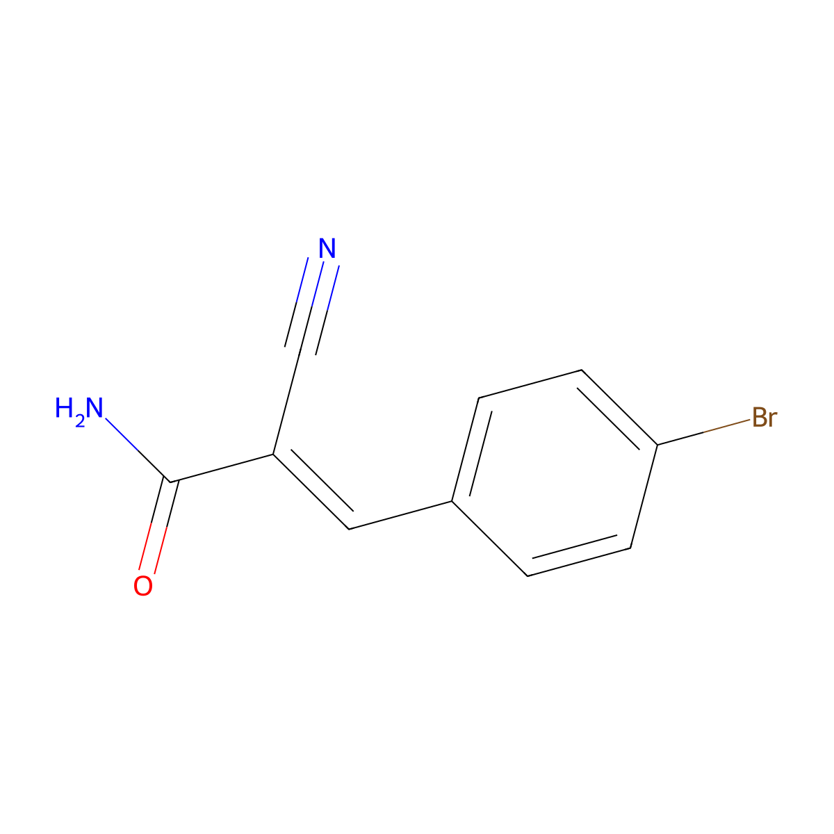 (E)-3-(4-Bromophenyl)-2-cyanoacrylamide molecular structure, CAS 101085-21-6