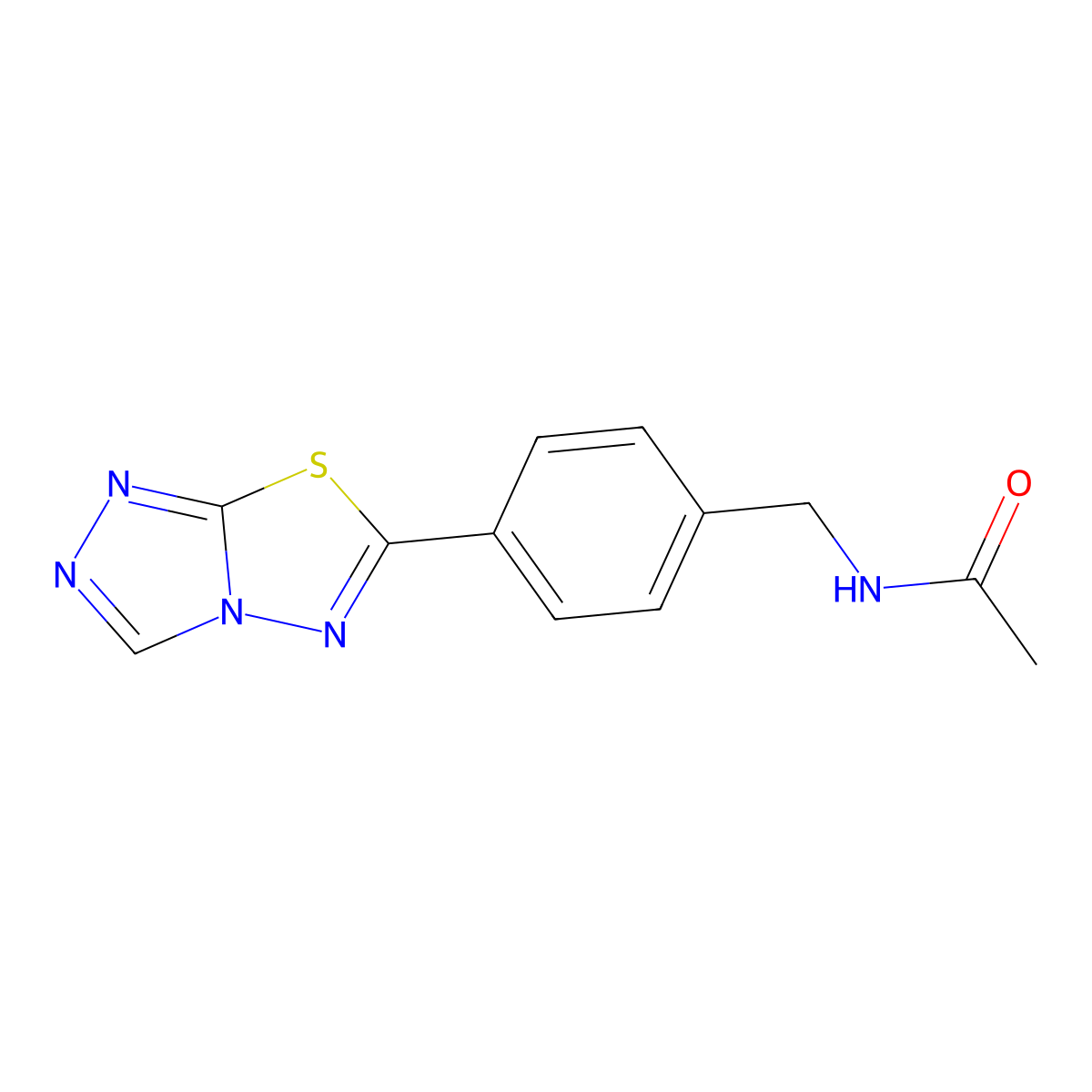 N-[(4-{[1,2,4]Triazolo[3,4-b][1,3,4]thiadiazol-6-yl}phenyl)methyl]acetamide molecular structure, CAS 1010859-27-4