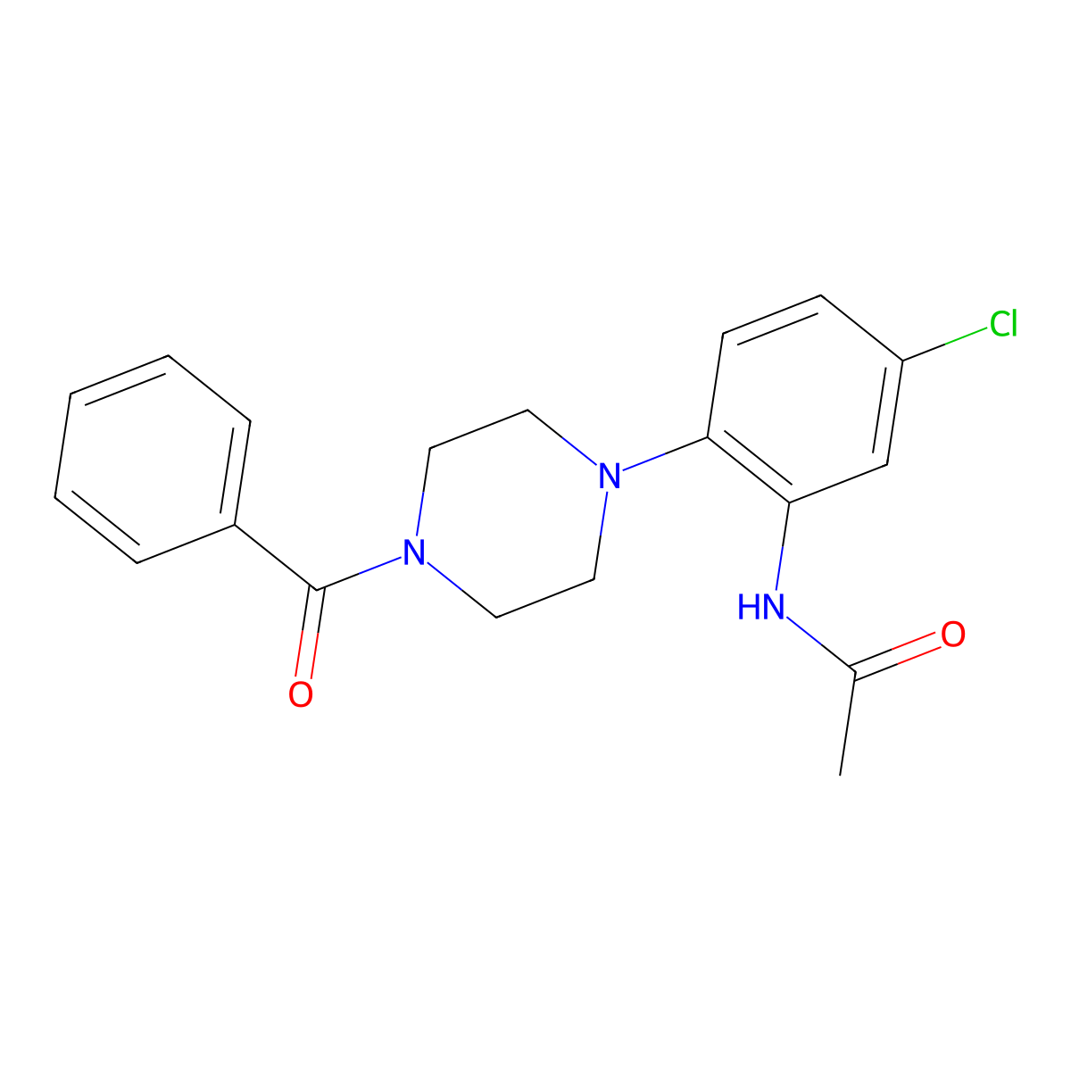 N-{5-chloro-2-[4-(phenylcarbonyl)piperazin-1-yl]phenyl}acetamide molecular structure, CAS 1010860-05-5