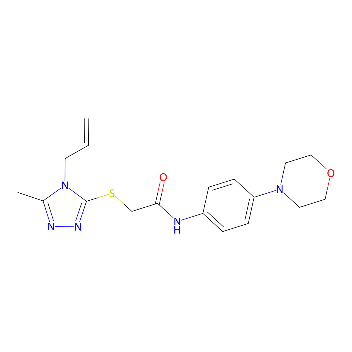 2-[(5-methyl-4-prop-2-enyl-1,2,4-triazol-3-yl)sulfanyl]-N-(4-morpholin-4-ylphenyl)acetamide molecular structure, CAS 1010861-01-4