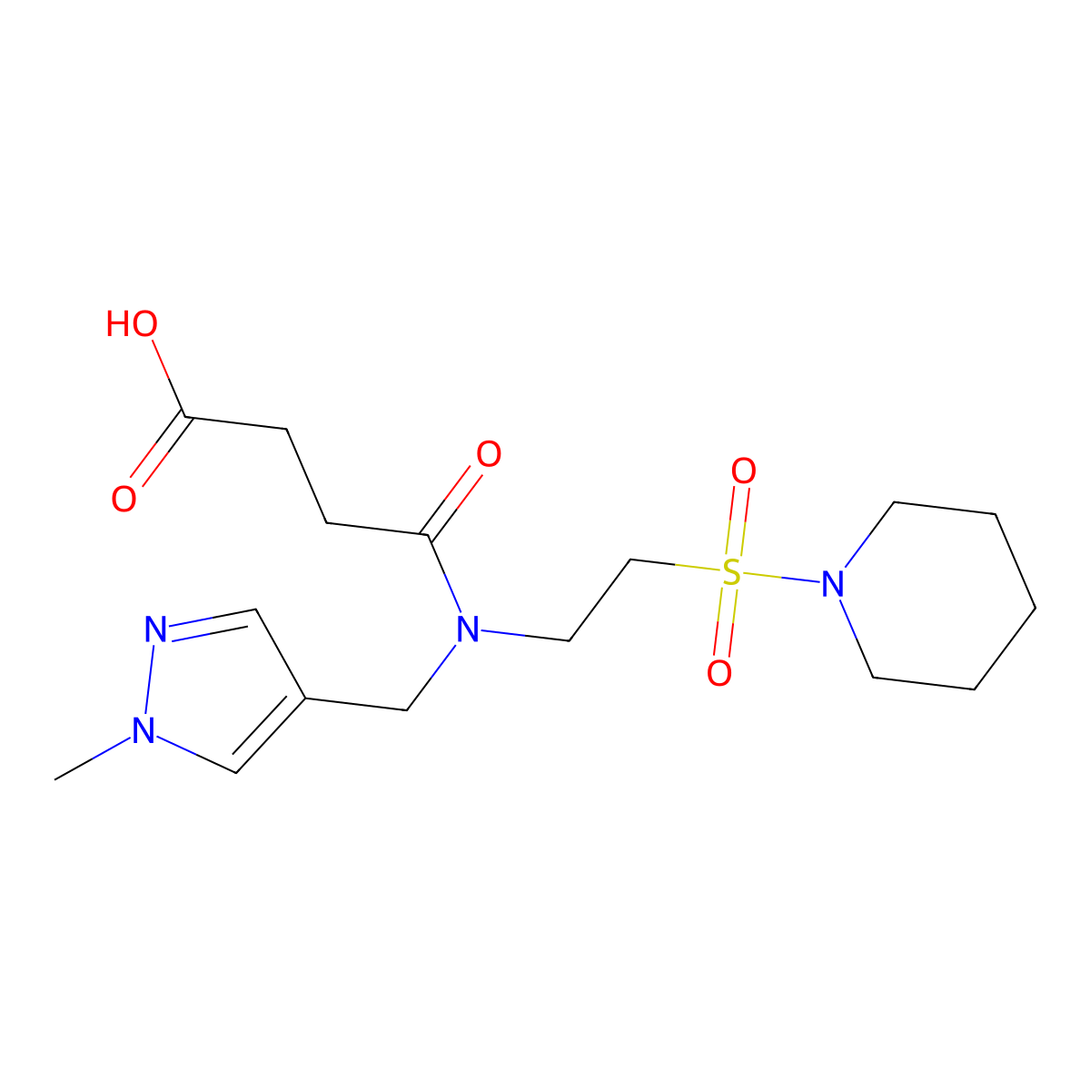 4-{[(1-methyl-1H-pyrazol-4-yl)methyl][2-(piperidin-1-ylsulfonyl)ethyl]amino}-4-oxobutanoic acid molecular structure, CAS 1010865-18-5
