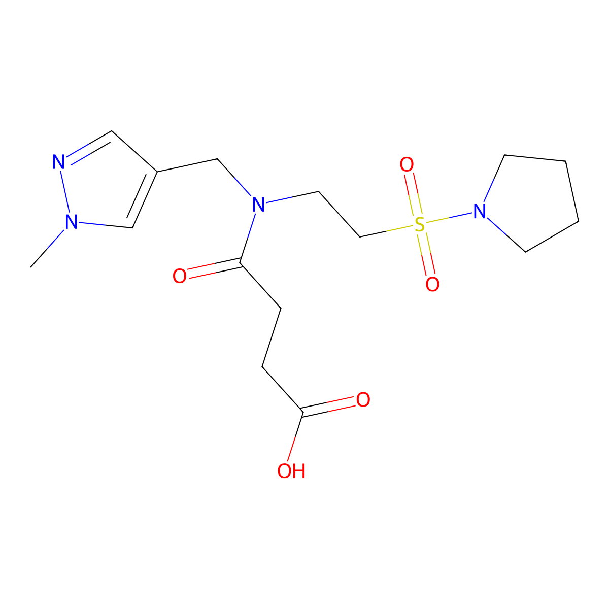 4-{[(1-methyl-1H-pyrazol-4-yl)methyl][2-(pyrrolidin-1-ylsulfonyl)ethyl]amino}-4-oxobutanoic acid molecular structure, CAS 1010866-76-8