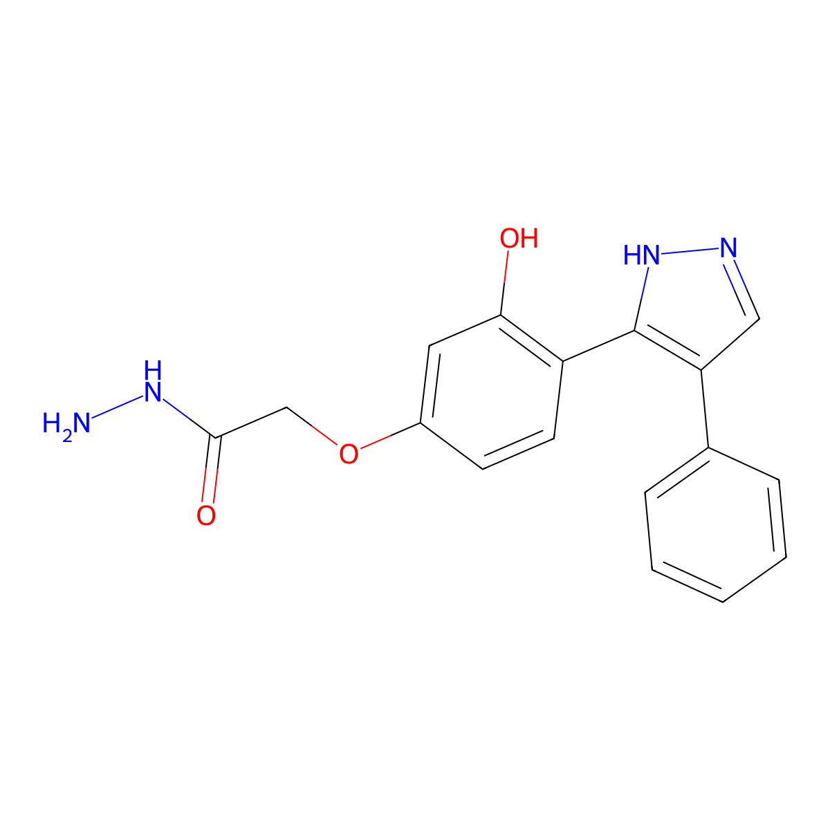 2-(3-hydroxy-4-(4-phenyl-1H-pyrazol-3-yl)phenoxy)acetohydrazide molecular structure, CAS 1010867-55-6