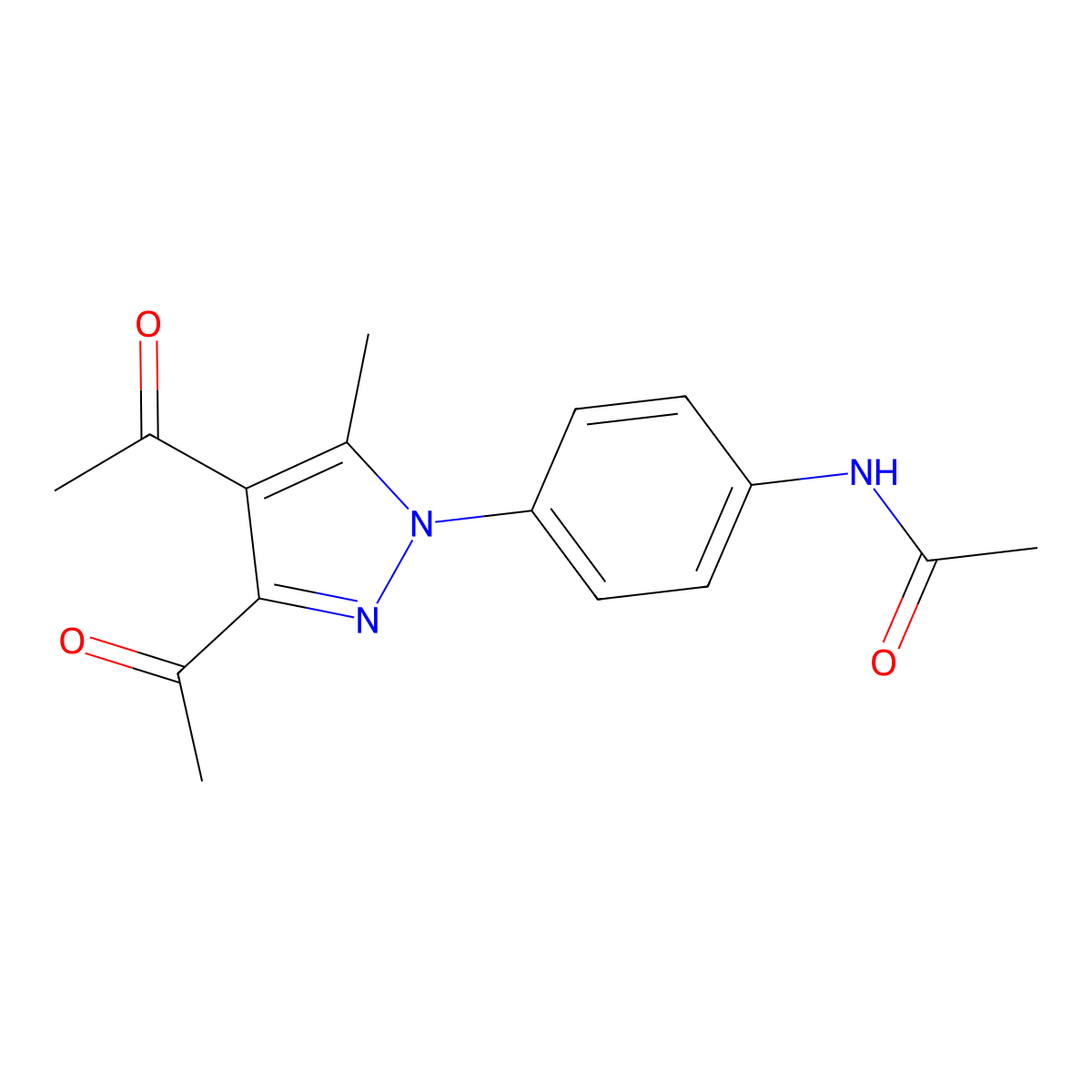 N-(4-(3,4-diacetyl-5-methyl-1H-pyrazol-1-yl)phenyl)acetamide molecular structure, CAS 1010869-94-9