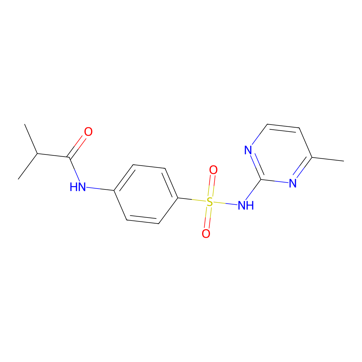 2-methyl-N-{4-[(4-methylpyrimidin-2-yl)sulfamoyl]phenyl}propanamide molecular structure, CAS 101087-66-5