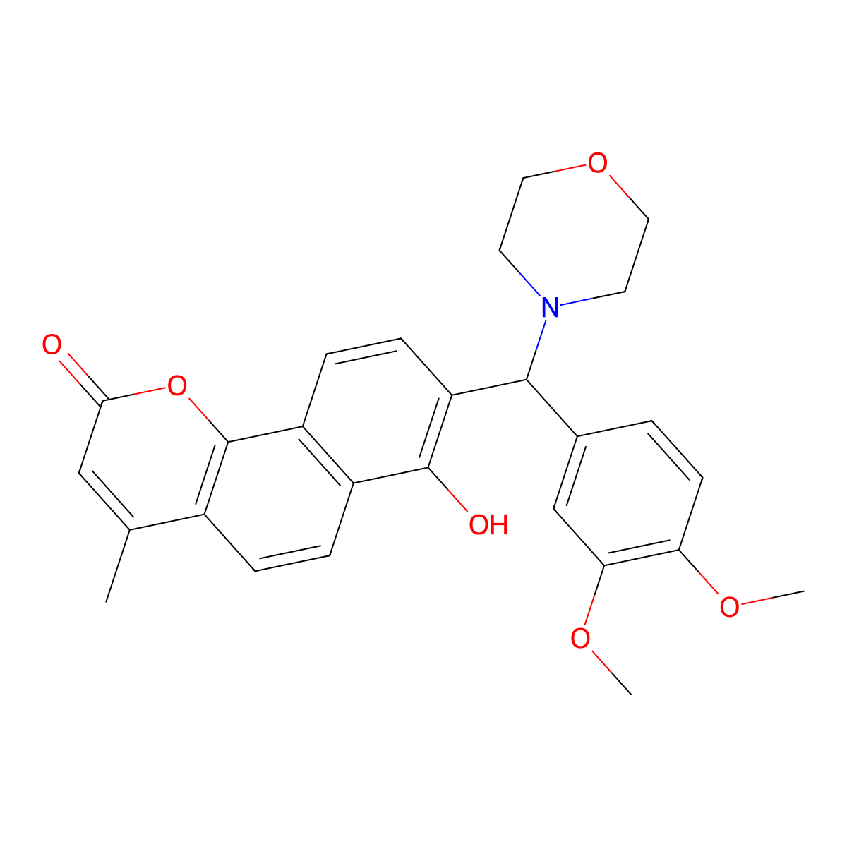 8-[(3,4-dimethoxyphenyl)(morpholin-4-yl)methyl]-7-hydroxy-4-methyl-2H-benzo[h]chromen-2-one molecular structure, CAS 1010870-12-8